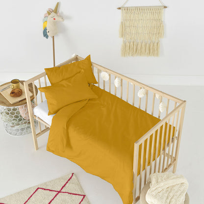 HappyFriday Basic Kids Mustard Baby Crib Duvet Cover Set 2 Pieces