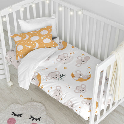 HappyFriday Moshi Moshi Baby Koala Multicolor Baby Crib Duvet Cover Set 2 Pieces