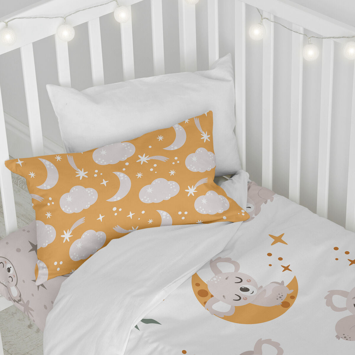 HappyFriday Moshi Moshi Baby Koala Multicolor Baby Crib Duvet Cover Set 2 Pieces