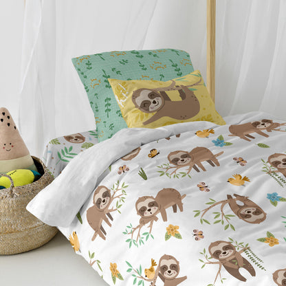 Moshi HappyFriday Moshi Happy Sloth Multicolor Duvet Cover Set 80cm Bed 2 Pieces