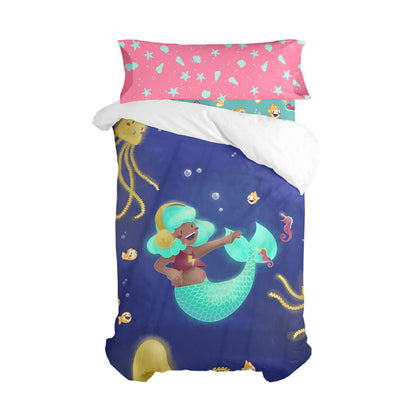 HappyFriday Mr Fox Happy mermaid Multicolor Duvet Cover Set 105 Bed 2 Pieces