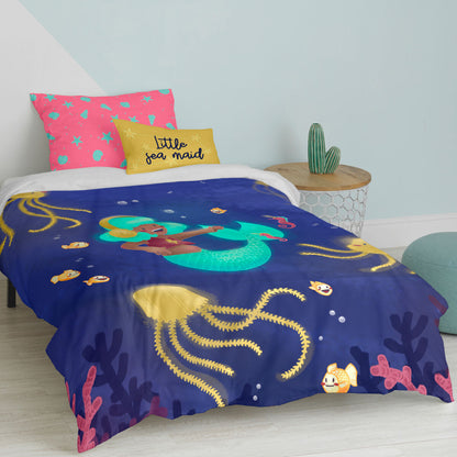 HappyFriday Mr Fox Happy mermaid Multicolor Duvet Cover Set 80 Bed 2 Pieces