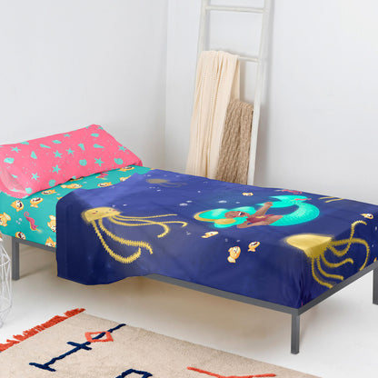 Juego de Sábanas HappyFriday Mr Fox Happy Mermaid Multicolor Cama de 105 2 Piezas