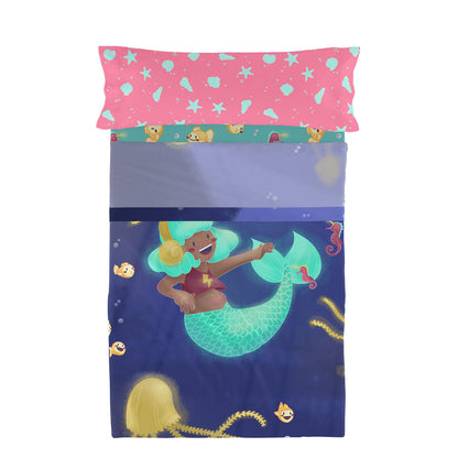 Juego de Sábanas HappyFriday Mr Fox Happy Mermaid Multicolor Cama de 105 2 Piezas