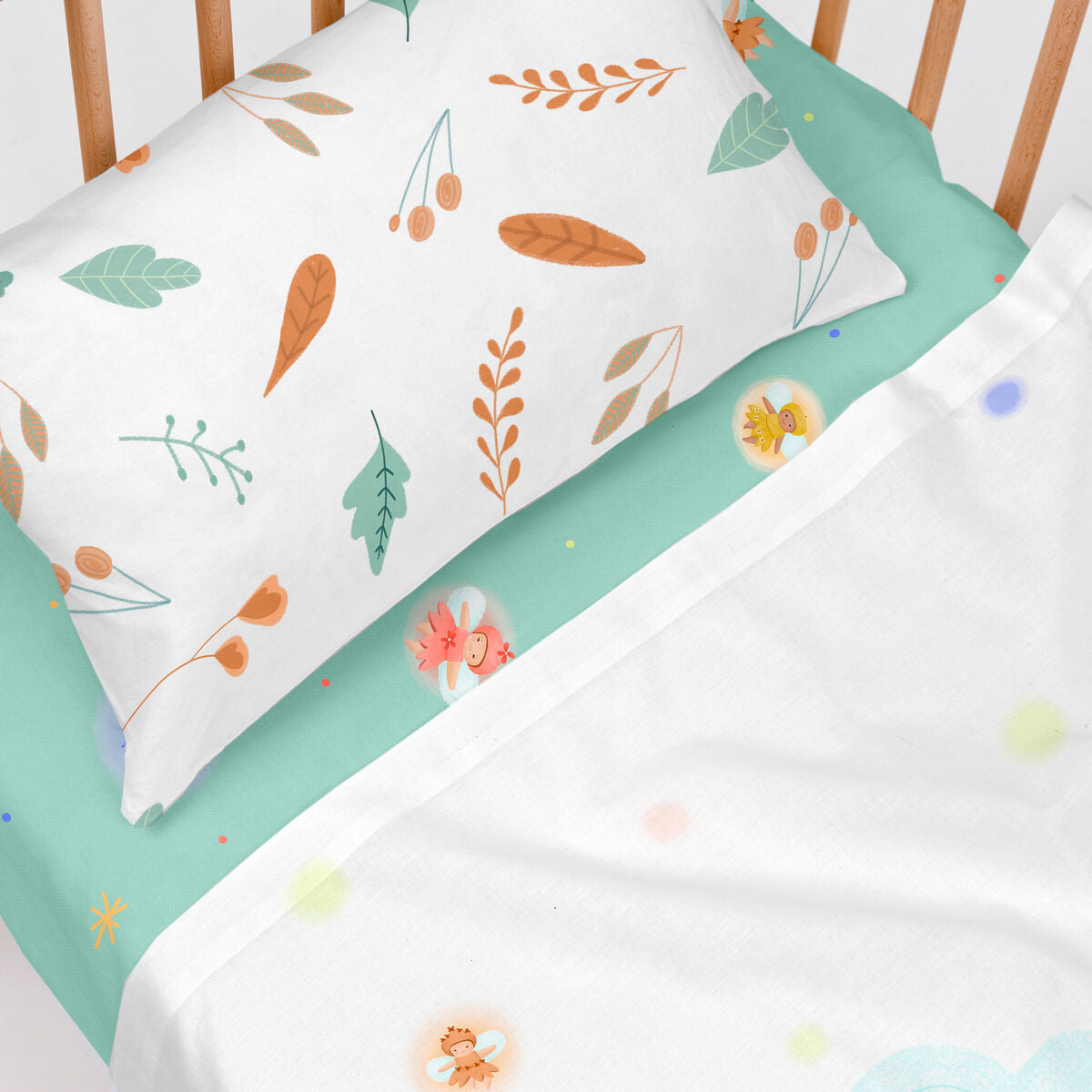 HappyFriday Mr Fox Dreaming Multicolor Baby Crib Sheet Set 2 Pieces