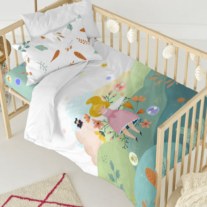 HappyFriday Mr Fox Dreaming Multicolor Baby Crib Duvet Cover Set 2 Pieces