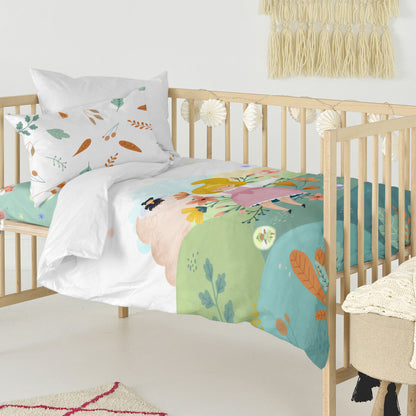 HappyFriday Mr Fox Dreaming Multicolor Baby Crib Duvet Cover Set 2 Pieces