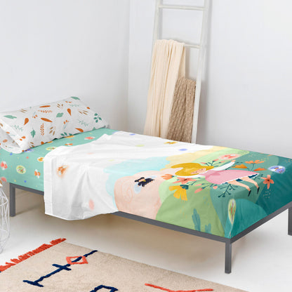 Juego de Sábanas HappyFriday Mr Fox Dreaming Multicolor Cama de 105 2 Piezas