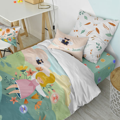 Juego de funda nórdica HappyFriday Mr Fox Dreaming   Multicolor Cama de 80 2 Piezas