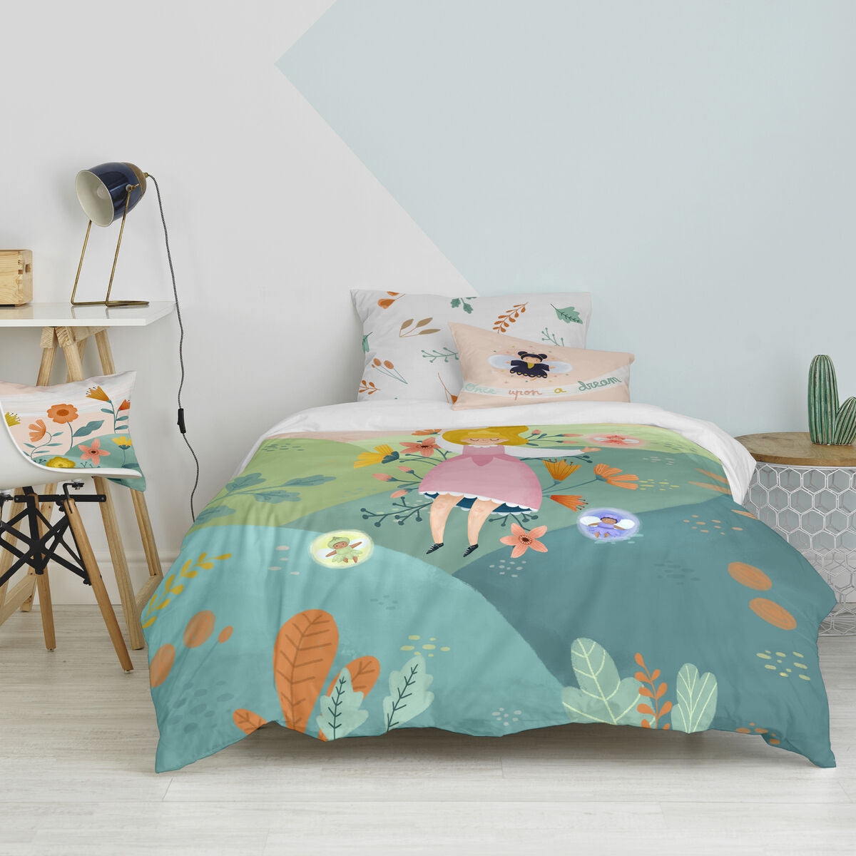 Juego de funda nórdica HappyFriday Mr Fox Dreaming   Multicolor Cama de 80 2 Piezas