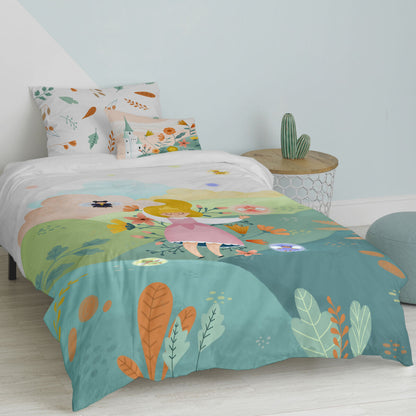 Juego de funda nórdica HappyFriday Mr Fox Dreaming   Multicolor Cama de 80 2 Piezas