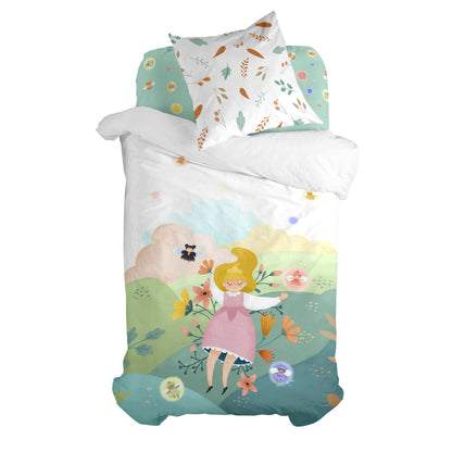 Juego de funda nórdica HappyFriday Mr Fox Dreaming   Multicolor Cama de 80 2 Piezas