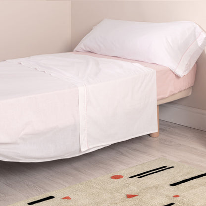 Juego de Sábanas HappyFriday Basic Kids Essential Rosa Cama de 105 180 x 270 cm 2 Piezas