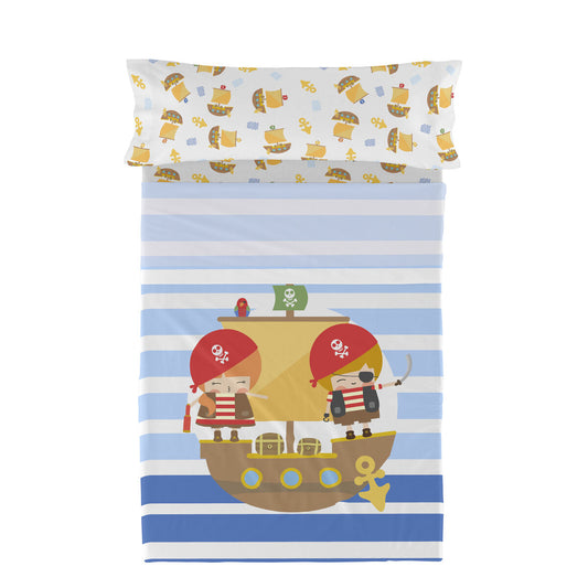 HappyFriday Happynois Pirate Ship Multicolor Bed Sheet Set 105 2 Pieces