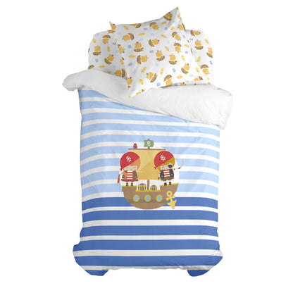 HappyFriday Happynois Pirate Ship Duvet Cover Set Multicolour 80/90 Bed 2 Pieces