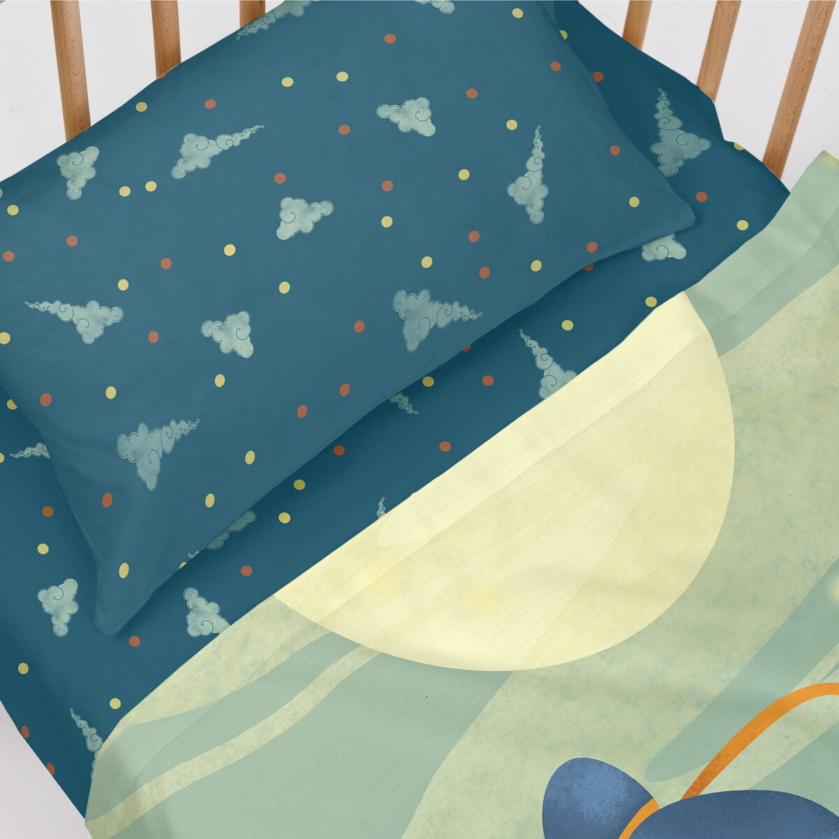 HappyFriday Mr Fox The Warrior Multicolor Baby Crib Sheet Set 2 Pieces