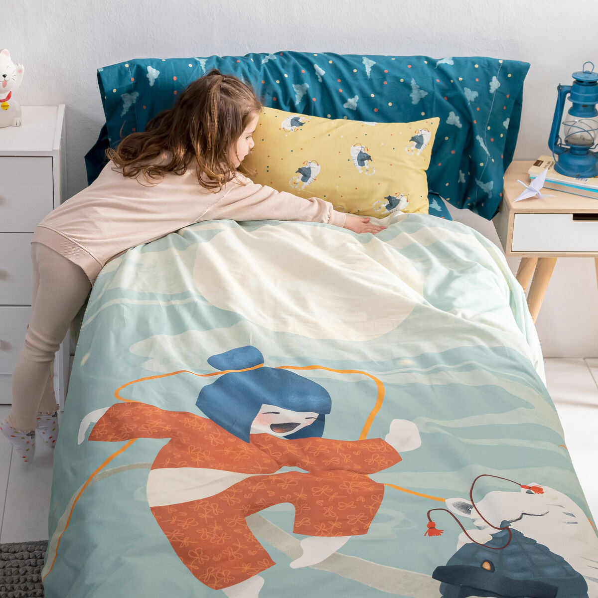 Juego de funda nórdica HappyFriday Mr Fox The warrior Multicolor Cama de 105 2 Piezas