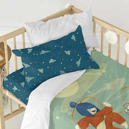 HappyFriday Mr Fox The warrior Multicolor Baby Crib Duvet Cover Set 2 Pieces