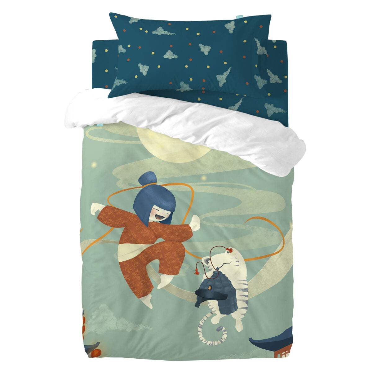 HappyFriday Mr Fox The warrior Multicolor Baby Crib Duvet Cover Set 2 Pieces