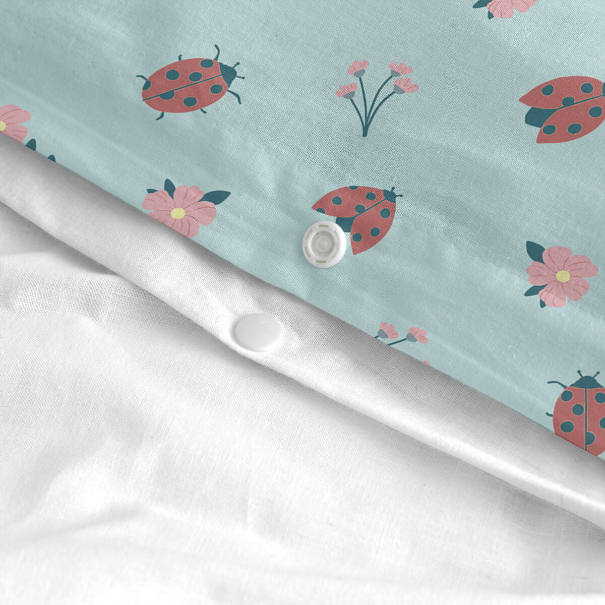 HappyFriday Mini Ladybugs Multicolor Baby Crib Duvet Cover Set 2 Pieces