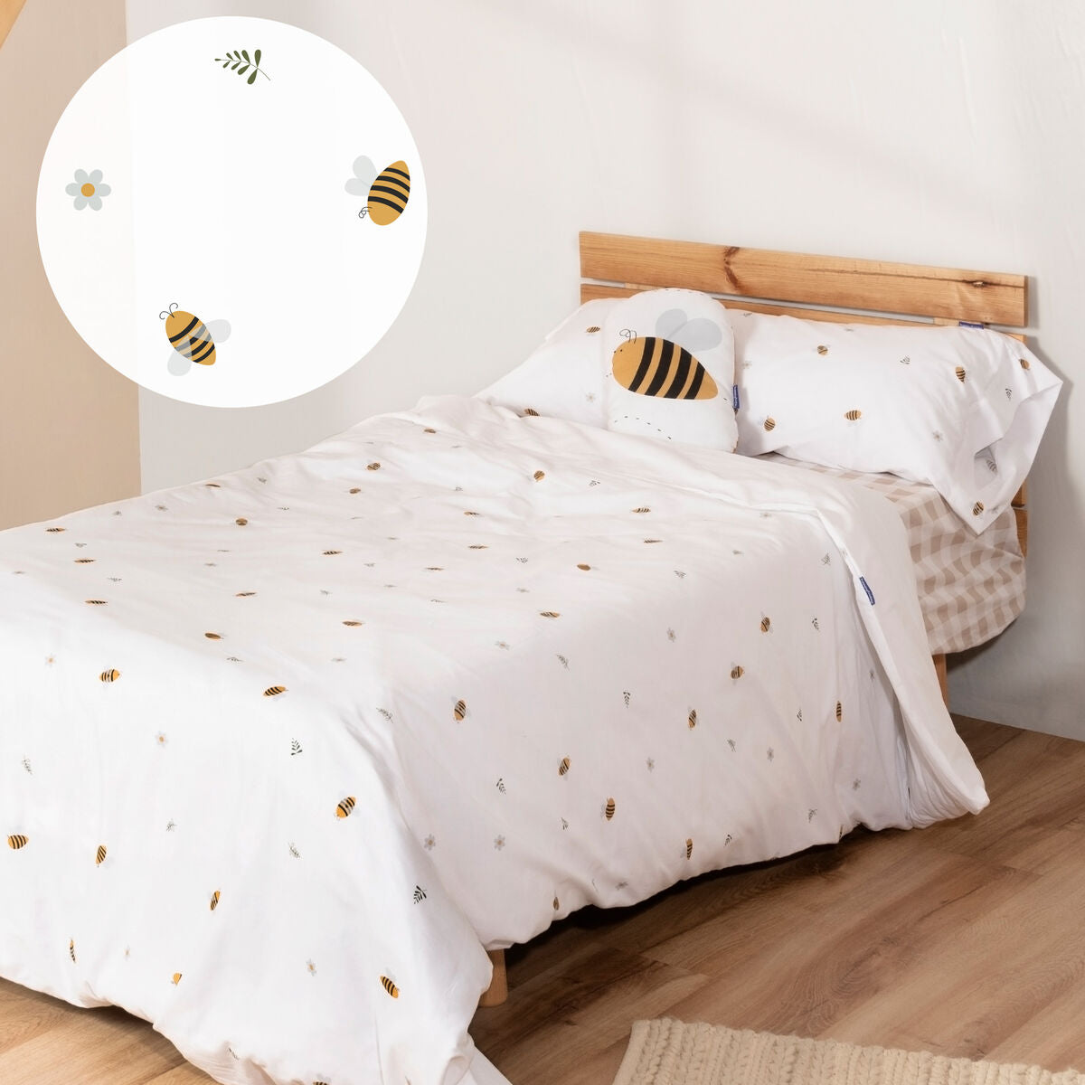 Juego de funda nórdica HappyFriday Mini Honey Multicolor Cama de 105 2 Piezas