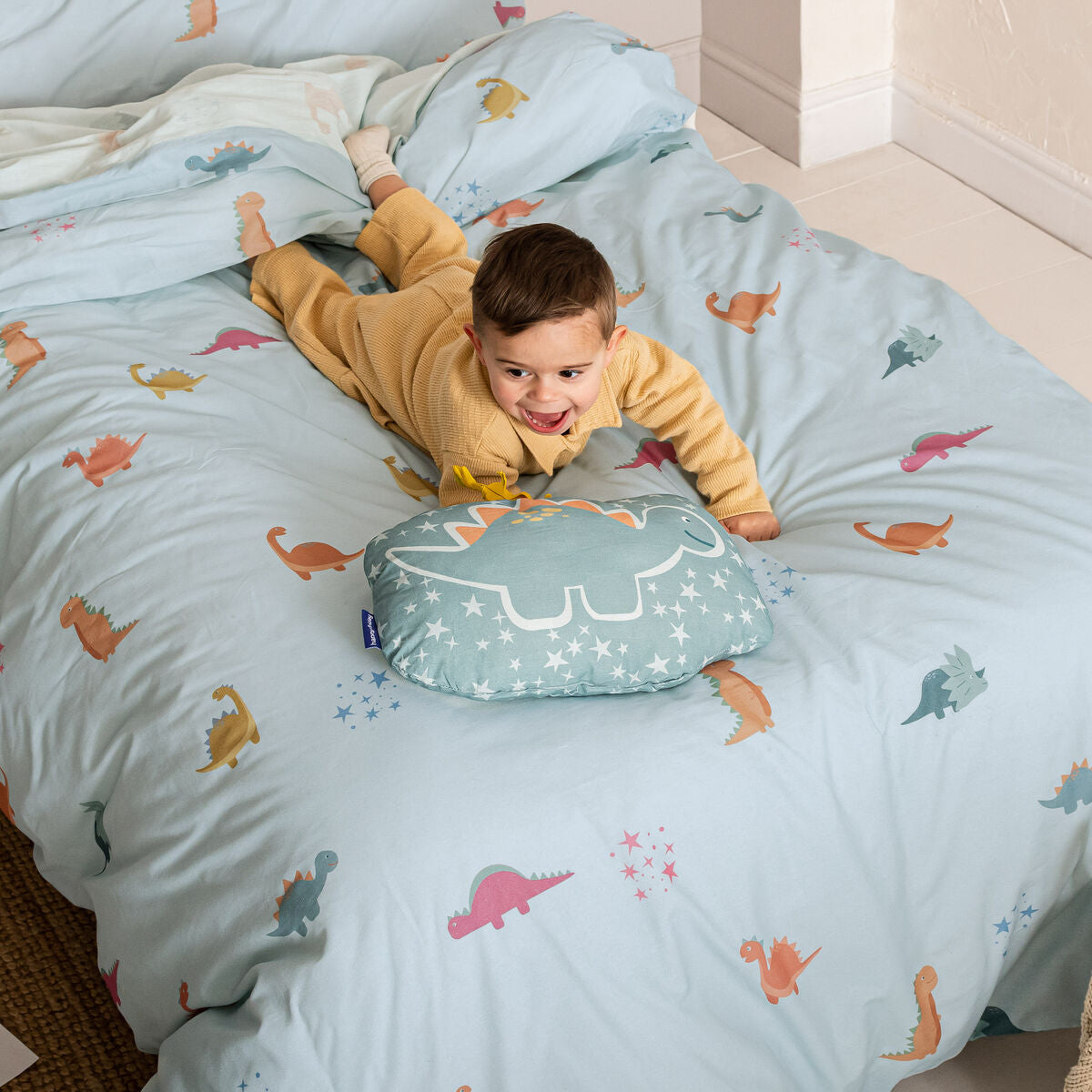 Juego de funda nórdica HappyFriday Mini dinosaur Multicolor Cama de 105 2 Piezas