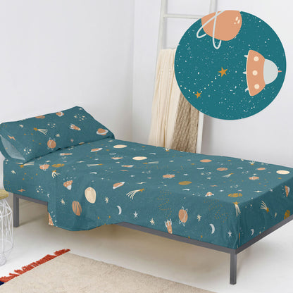 Juego de Sábanas HappyFriday HF Mini Universe Multicolor Cama de 105 2 Piezas