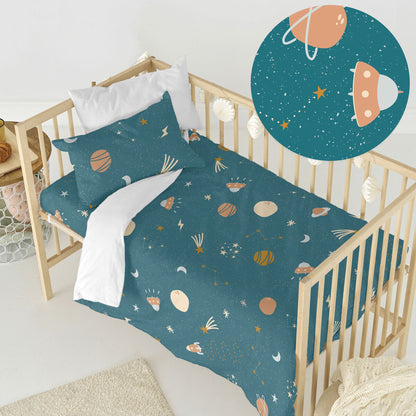 HappyFriday Mini Universe Multicolor Baby Crib Duvet Cover Set 2 Pieces