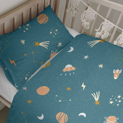 HappyFriday Mini Universe Multicolor Baby Crib Duvet Cover Set 2 Pieces