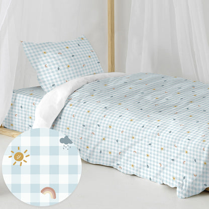 Juego de funda nórdica HappyFriday Mini Weather Multicolor Cama de 80 2 Piezas