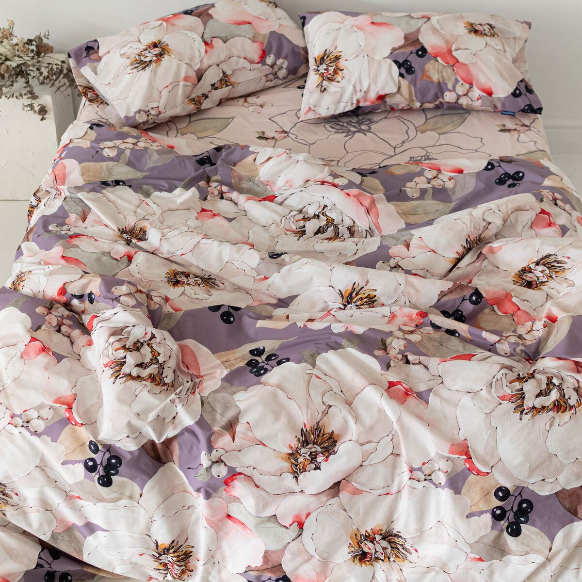 HappyFriday Duvet Cover White Peonies Multicolor 140 x 200 cm