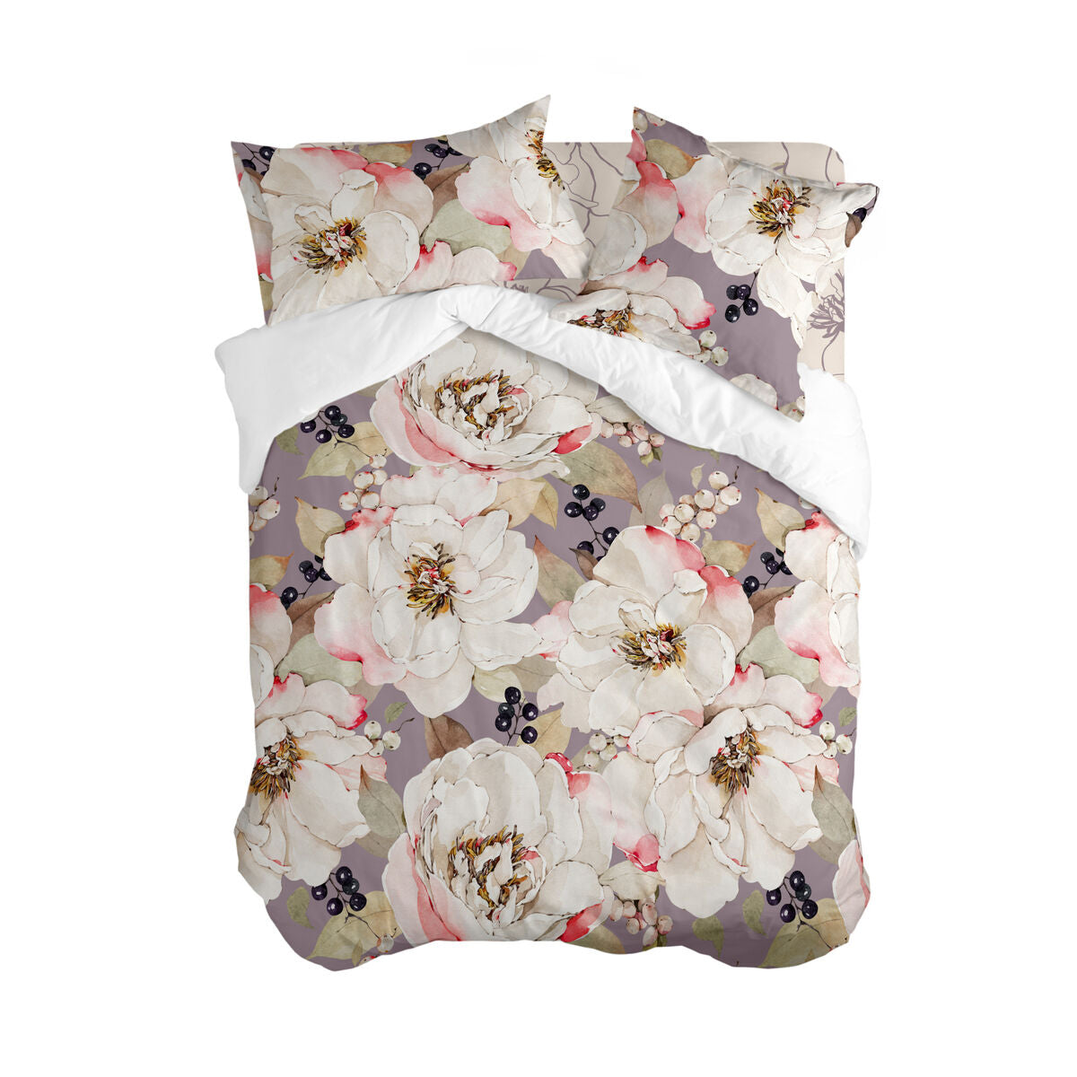 Funda Nórdica HappyFriday White Peonies Multicolor 200 x 200 cm