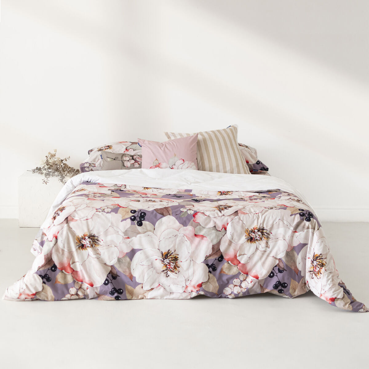 Funda Nórdica HappyFriday White Peonies Multicolor 240 x 220 cm