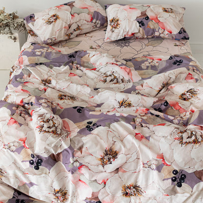 Funda Nórdica HappyFriday White Peonies Multicolor 260 x 240 cm