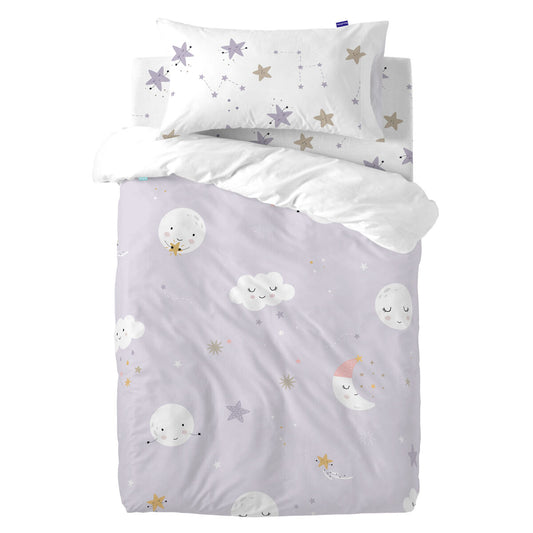 HappyFriday Moshi Moshi Moons Multicolor Baby Crib Duvet Cover Set 2 Pieces