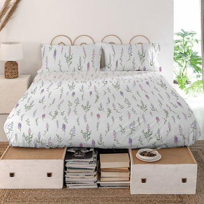 Juego de Sábanas HappyFriday Lavender Multicolor Cama de 150/160