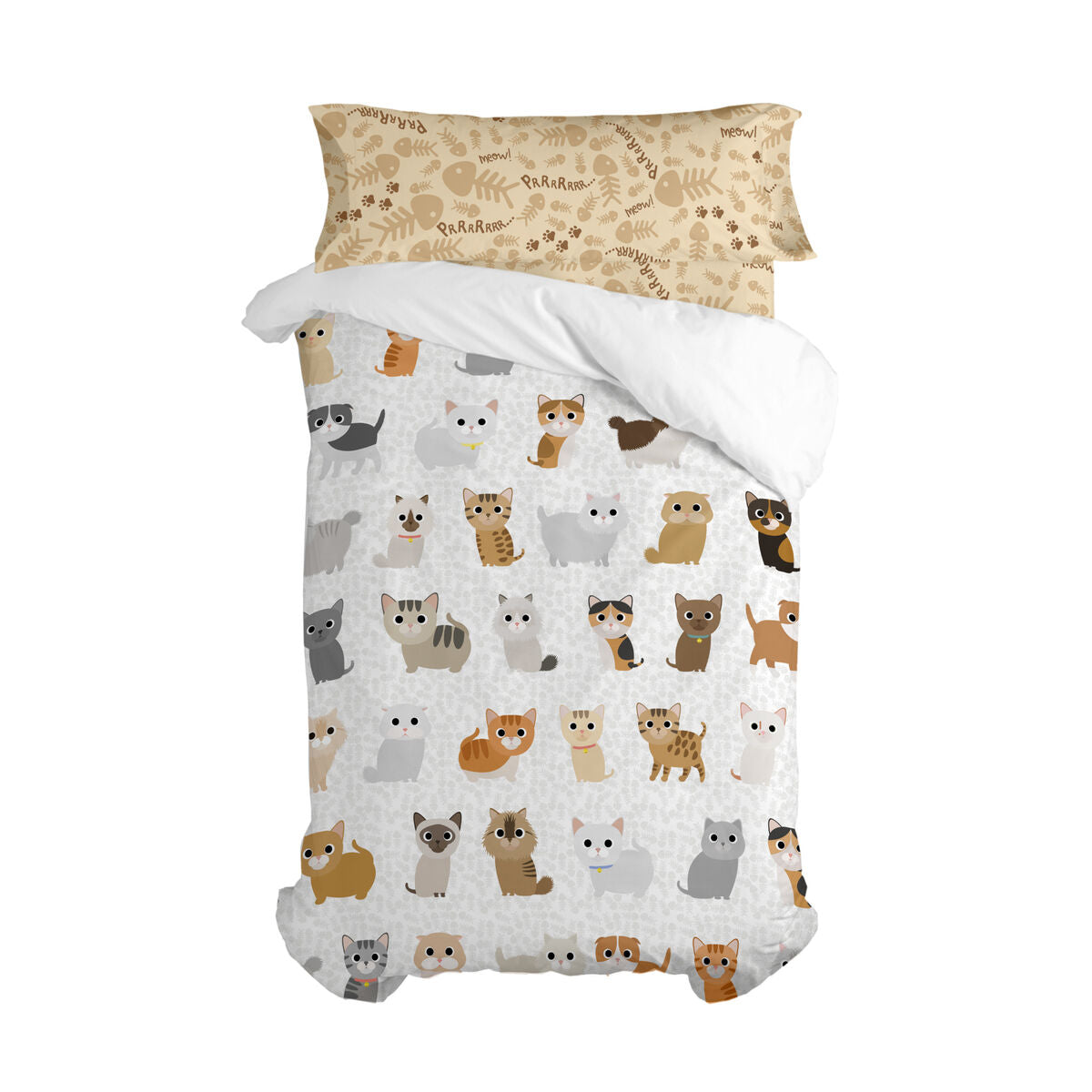 HappyFriday Mr Fox Cats Multicolor 2 Piece Duvet Cover Set