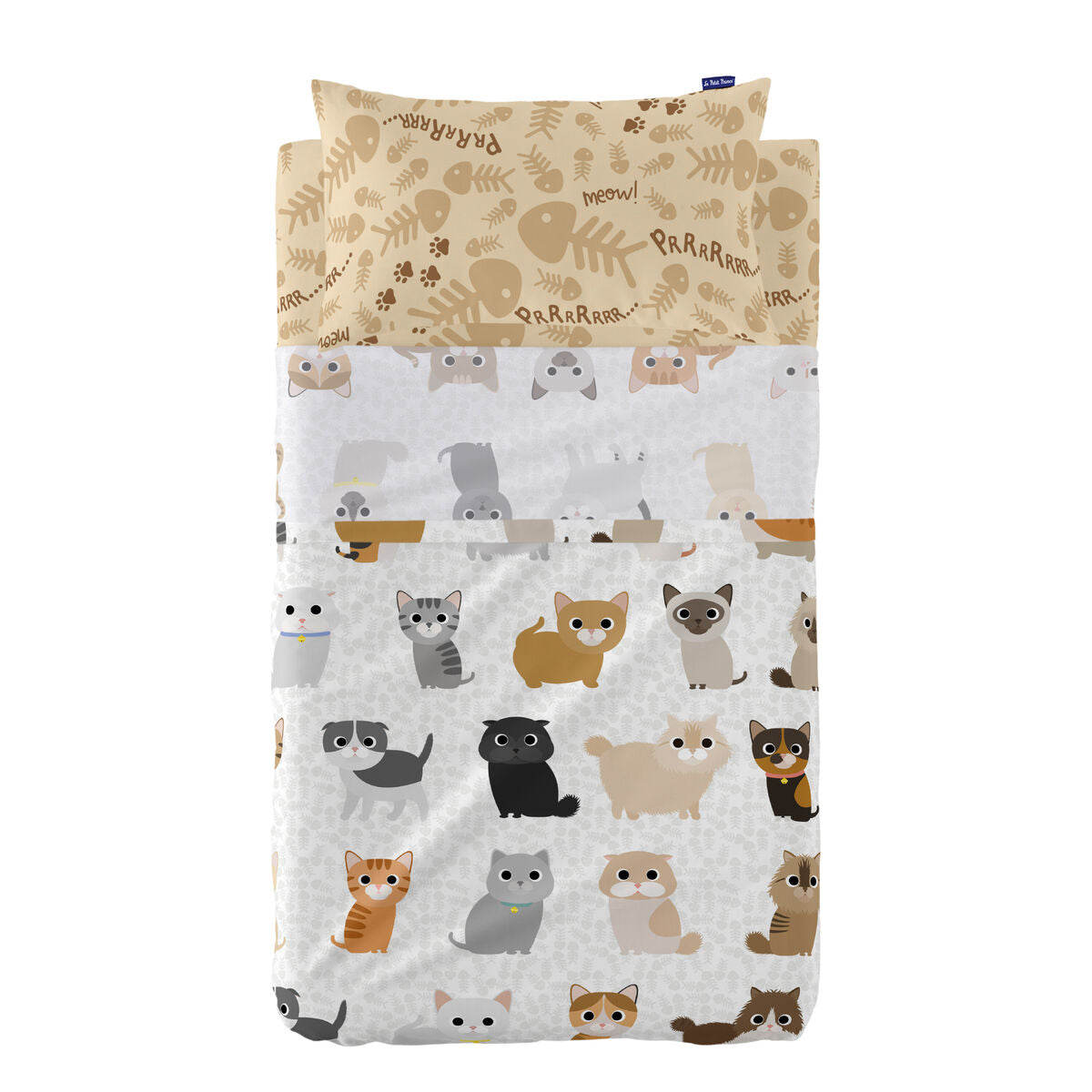 HappyFriday Mr Fox Cats Multicolor Baby Crib Sheet Set 2 Pieces