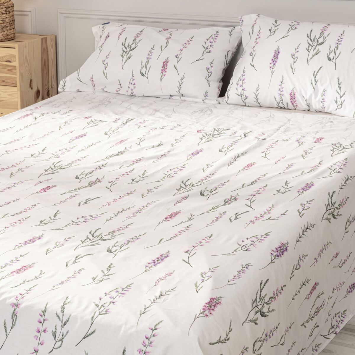 Juego de Sábanas HappyFriday Lavender Multicolor Cama de 135/140