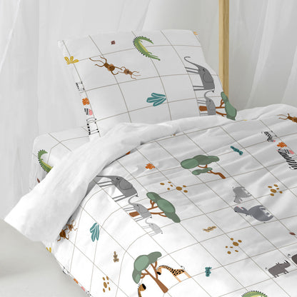 Juego de funda nórdica HappyFriday Mini savanna Multicolor Cama de 80 2 Piezas