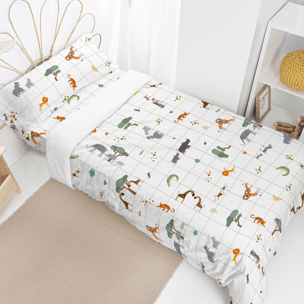 Juego de funda nórdica HappyFriday Mini savanna Multicolor Cama de 105 2 Piezas