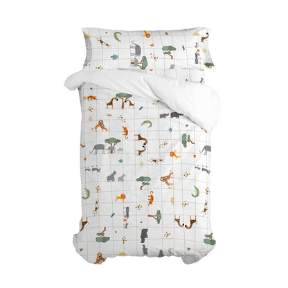 Juego de funda nórdica HappyFriday Mini savanna Multicolor Cama de 105 2 Piezas