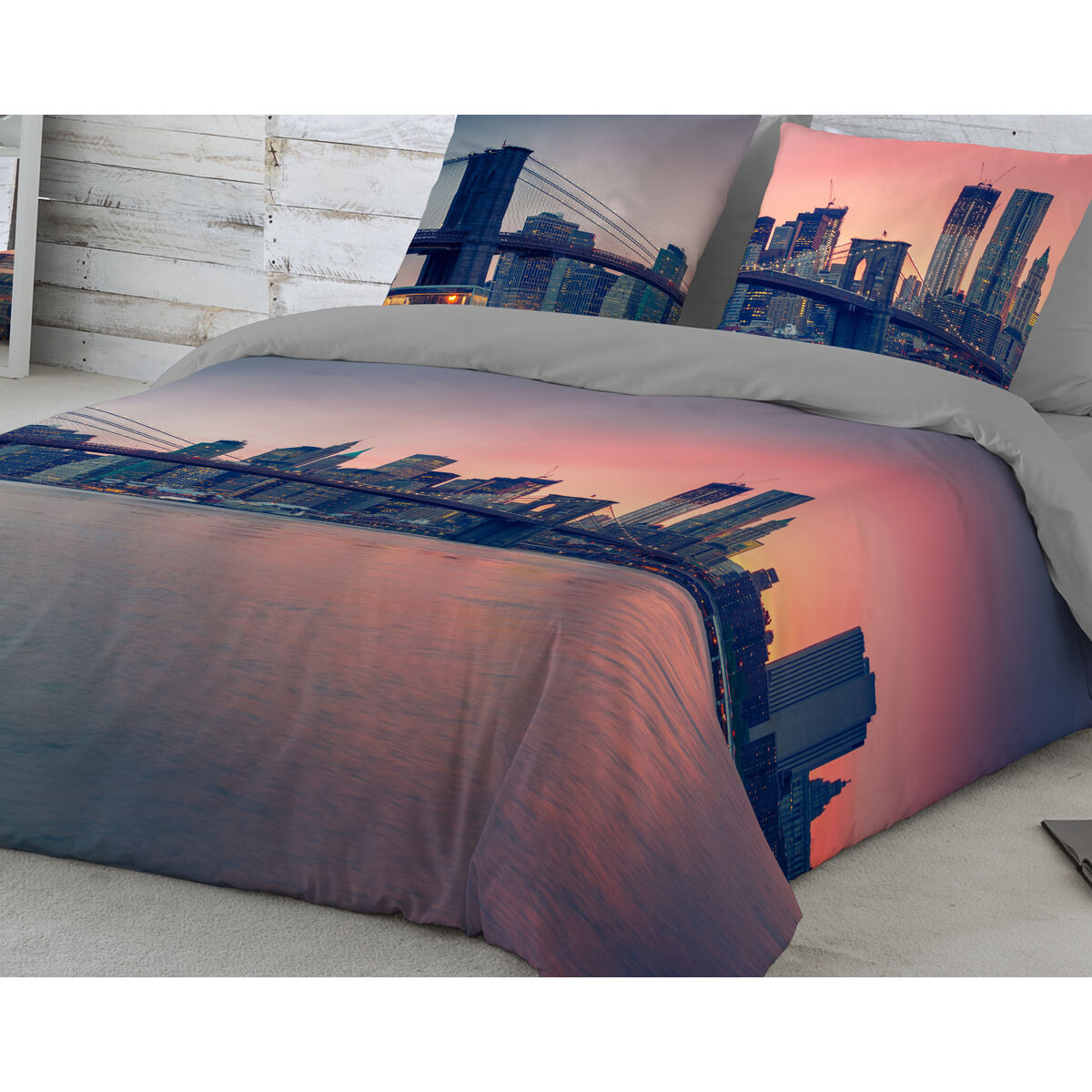 Naturals BROOKLIN BRIDGE Duvet Cover Bed of 135 2 Pieces 220 x 220 cm