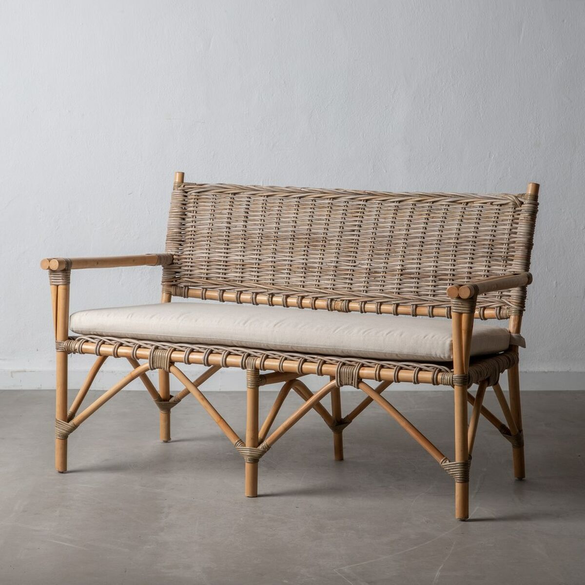 Sofa 124.5 x 70 x 80 cm Natural Rattan