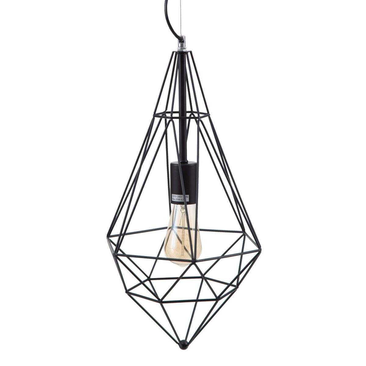 Black Metal Ceiling Lamp 26 x 26 x 46 cm