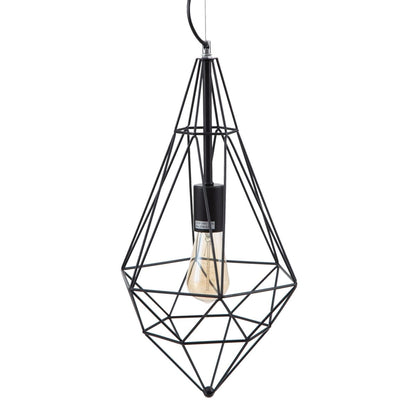 Black Metal Ceiling Lamp 26 x 26 x 46 cm