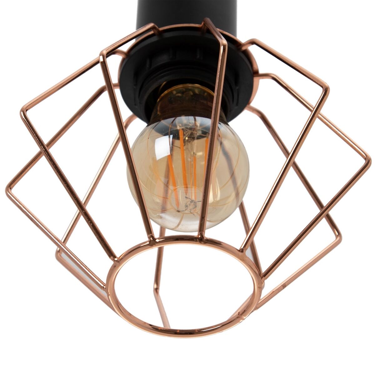 Black Metal Copper Ceiling Lamp Ø 15 cm 15 x 15 x 30 cm