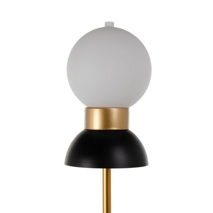 Floor Lamp 24.5 x 24.5 x 158 cm Black Glass White Metal