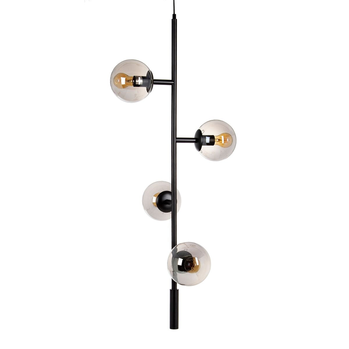 Ceiling Lamp 40 x 40 x 234 cm Black Glass Metal Ø 15 cm Modern