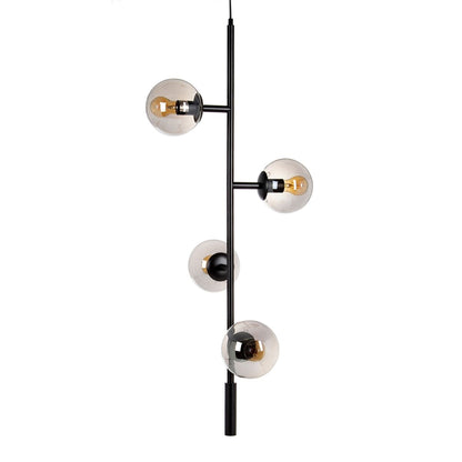 Ceiling Lamp 40 x 40 x 234 cm Black Glass Metal Ø 15 cm Modern